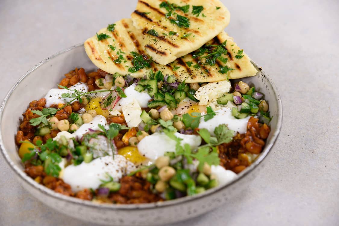KOO Baked Beans Shakshuka served with KOO chickpeas salad