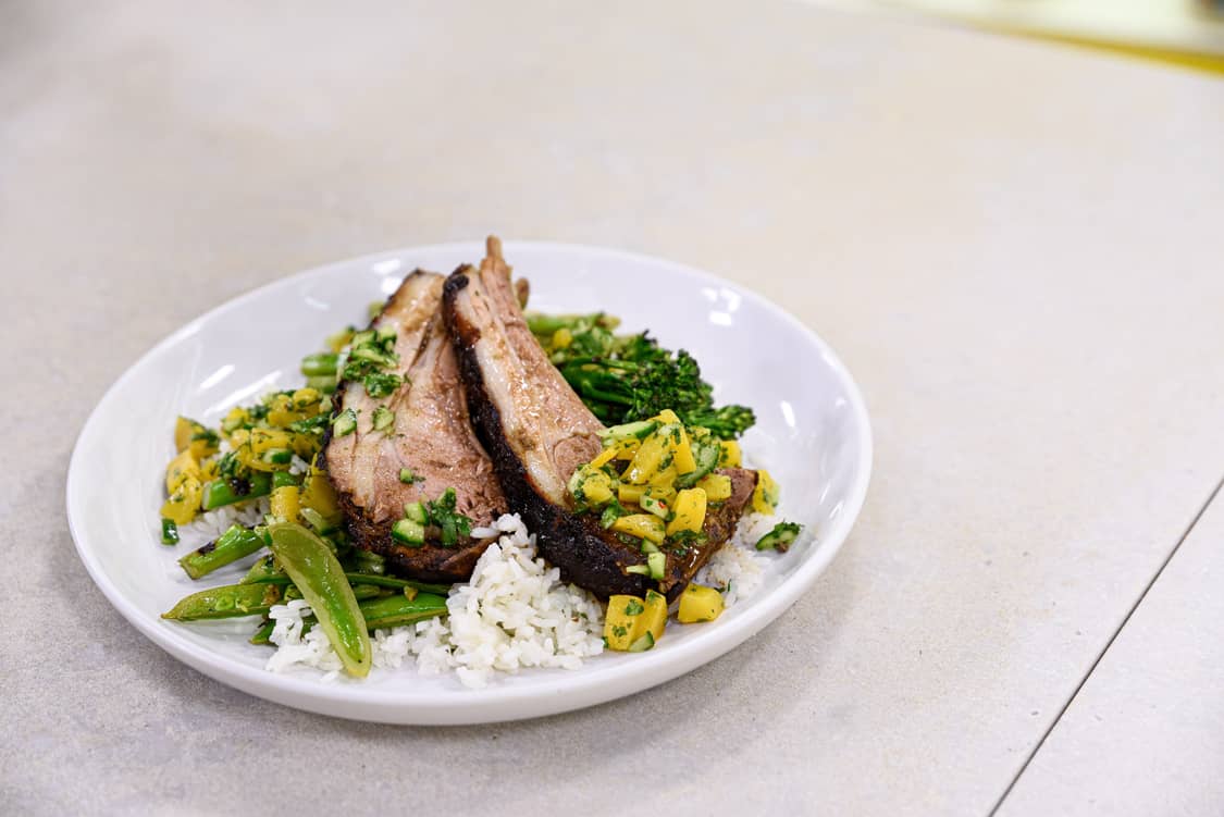 Peach-Halves-Braised-Lamb-Ribs