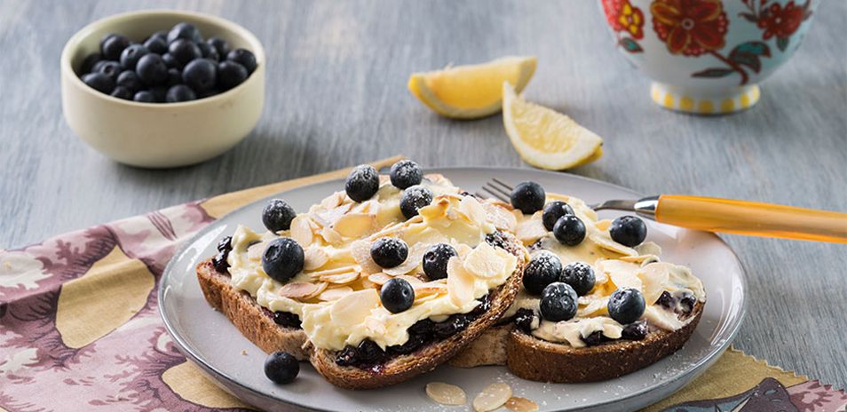 Blueberry Cheesecake Open Toastie