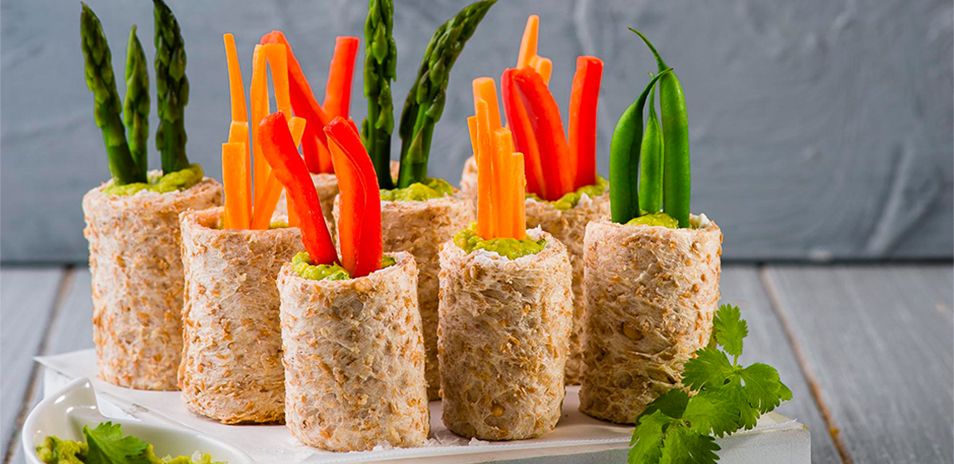 Mini Guacamole Veggie Wraps
