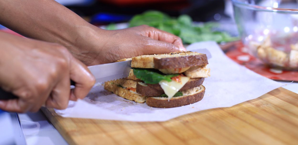 Provolone And Pesto Triple Stack