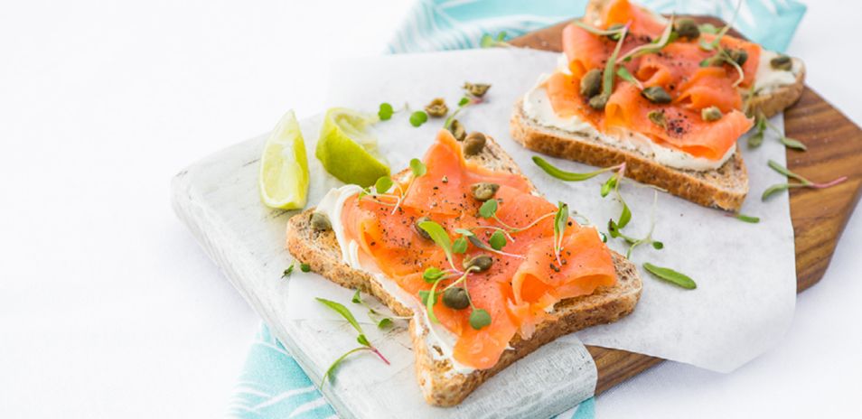 Salmon and Cream Cheese Open Toastie